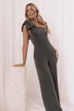 Scarlett One Shoulder Jumpsuit Steel Grey