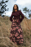 Ettie Wrap Side Tie Knit Sweater Burgundy