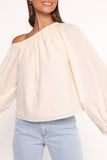 Zion Off Shoulder Long Sleeve Top Ivory