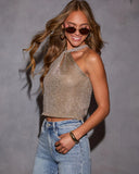 Nerissa Metallic Knit Halter Top