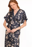 Laurent Midi Dress Navy Cream Floral