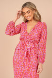 Minelli Pleat Top Hot Pink