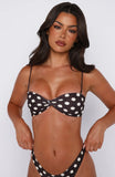 Kaya Bikini Top Choc Cream Polka Dot