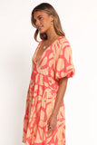 Corinna Mini Dress Coral Print