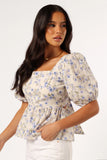 Celia Top Ivory Blue