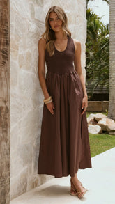 Amira Maxi Dress Chocolate