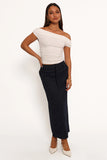 Ellory Midi Skirt Navy Pinstripe