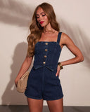 Sun Ahead Denim Vested Romper