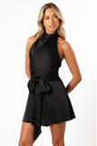 Odilia Tie Waist Romper Black