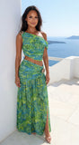 Tahlia Tropical Print Set Lime Green