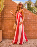 Coastal Glow Striped Strapless Jumpsuit