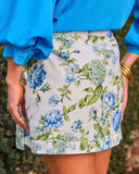 Whispering Blooms Floral Wrap Tie Mini Skirt