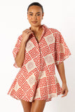Sebastian Romper Beige Red