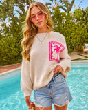 Palm Dream Knit Graphic Sweater
