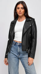 Piper Faux Leather Jacket Black