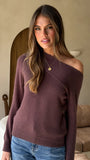 Briella Boat Neck Sweater Brown