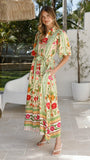 Artia Puff Sleeve Maxi Dress Sunkissed Print