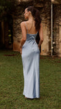 Yasmeen Tie Front Maxi Dress Blue