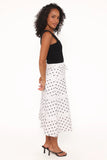 Lucia Tiered Midi Skirt White Polka Dot