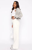 Youd Love It Here Wide Leg Sweatpants White