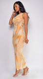 Sofia Abstract Maxi Dress Orange