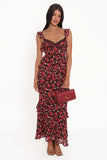Virginia Maxi Dress Brown Floral