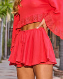 Airy Glow Drawstring Mini Skort