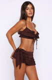 At First Sight Mini Skirt Chocolate