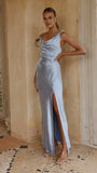 Iris Asymmetrical Maxi Dress Blue