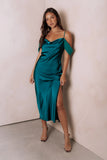 Reyna Off Shoulder Maxi Dress Emerald Green