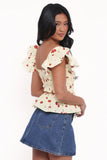 Remira Smocked Ruffle Top Yellow Cherry