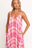 Perle Maxi Dress Pink Check