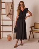 Amber Haze Peplum Midi Dress