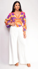 Leona Elasticized Wide Leg Pants Ivory