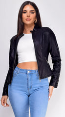 Boston Everyday PU Leather Jacket Black