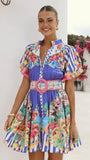 Talisha Mini Dress Positano Cobalt