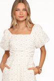 Clo Puff Sleeve Midi Dress White Betty