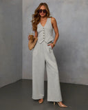 Sage Sleeveless Button Down Vest