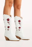 Arden Boot White Garnet