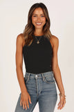 Ari Ribbed Tank Top Black
