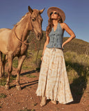 Levvie Novelty Front Tie Maxi Skirt