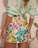 Tropic Era Tropical Floral Wrap Mini Skirt