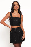 Shavvy Mini Skirt Set Black