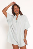Sebastian Romper Green Blue Stripe
