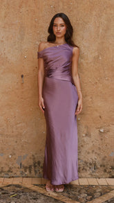 Auria Off Shoulder Maxi Dress Plum