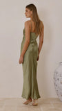 Yasmeen Tie Front Maxi Dress Olive