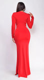 Gianna Red Front Twist Maxi Dress