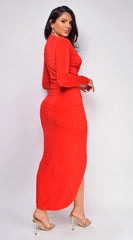 Mika Wrap Maxi Dress Red