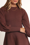 Gigi Long Sleeve Mini Dress Brown