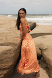 Dalton Cut Out Maxi Dress Orange Print